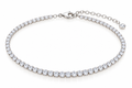 BENRAP delicate round tennis anklet single row in 925 sterling silver