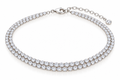 BENRAP delicate round tennis anklet double row in 925 sterling silver