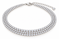 BENRAP delicate round tennis anklet three row in 925 sterling silver