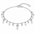 BENRAP pearl charm chain anklet in 925 sterling silver