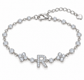 BENRAP personalized moissanite initial bracelet in 925 sterling silver