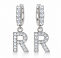 BENRAP personalized moissanite initial earrings in 925 sterling silver