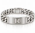 BENRAP men's personalized Cuban ID bracelet in polished 925 sterling silver