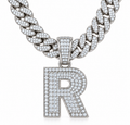 BENRAP men's personalized moissanite Cuban chain necklace in 925 sterling silver