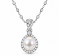 BENRAP pearl halo necklace in 925 sterling silver