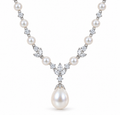BENRAP pearl gemstone necklace in 925 sterling silver