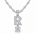 BENRAP personalized moissanite initial necklace in 925 sterling silver