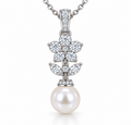 BENRAP pearl floral pendant in 925 sterling silver