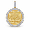 Last Supper Round Medallion pendant, moissanite, 925 sterling silver