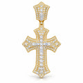 Gothic Cross pendant, moissanite, 925 sterling silver