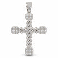 Cuban Link Cross pendant, moissanite, 925 sterling silver
