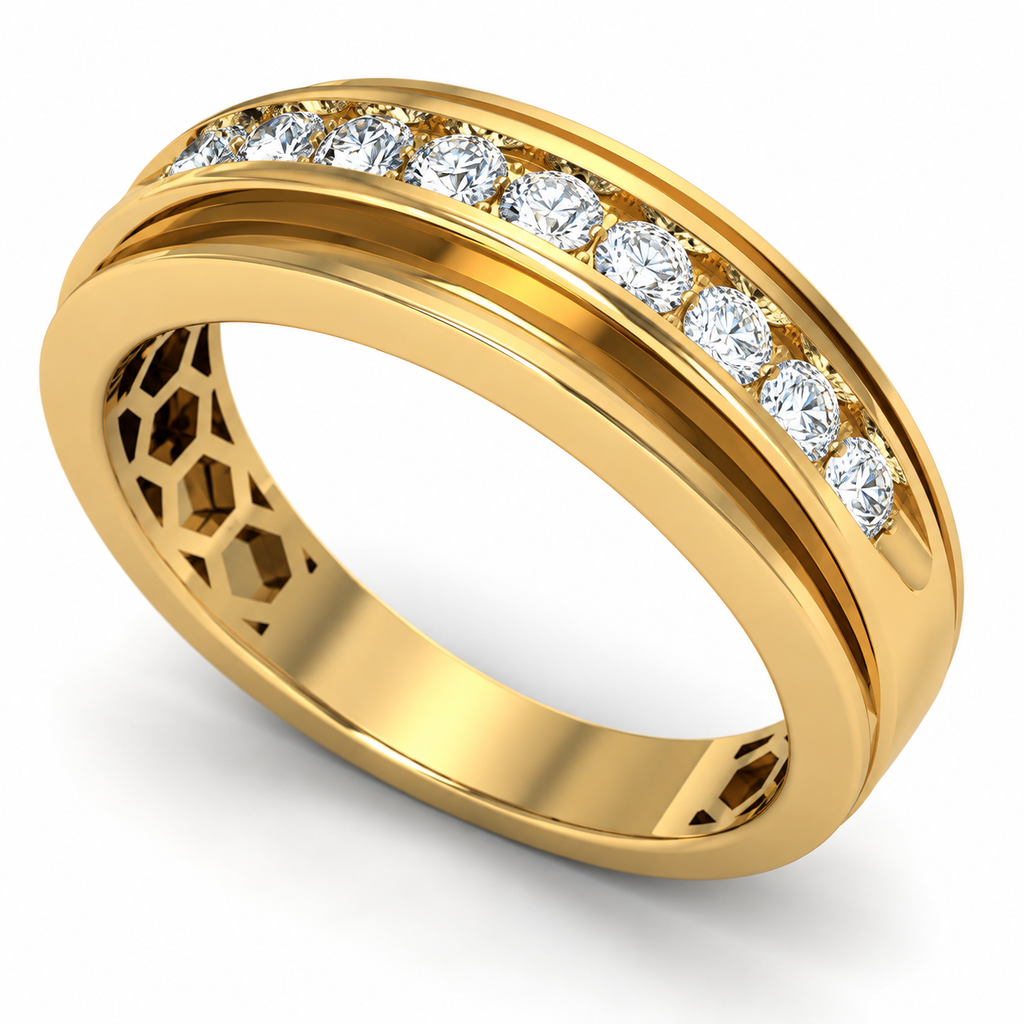 Men's wedding band JFYC-MR-001, view 1