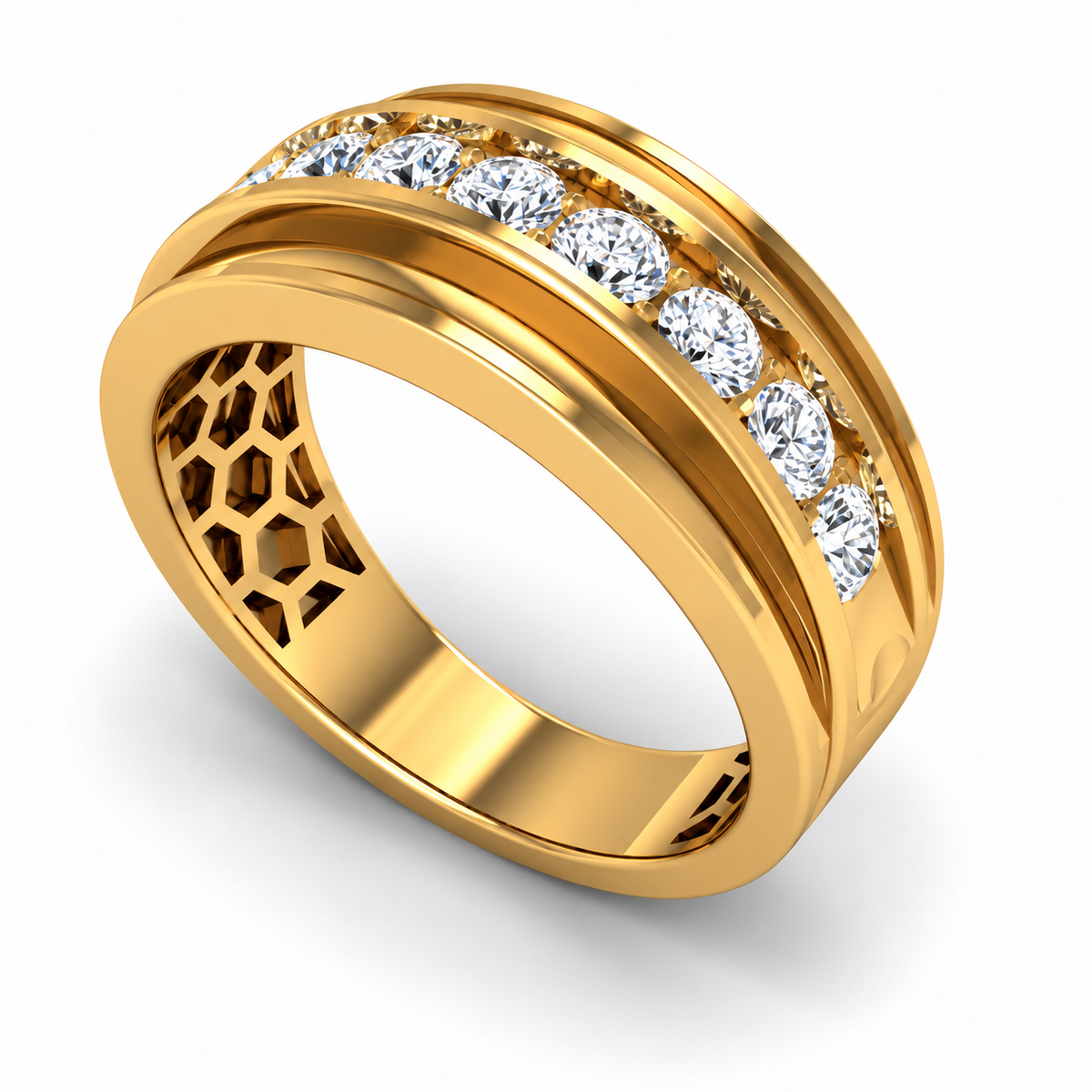 Men's wedding band JFYC-MR-010, view 1
