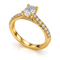 Oval Moissanite Solitaire Engagement Ring — 925 Sterling Silver, 18K Gold Plated
