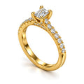 Princess Cut Moissanite Solitaire Engagement Ring — 925 Sterling Silver, 18K Gold Plated