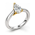 Two-Tone Crossover Pear Solitaire Engagement Ring, 1 ct angle view