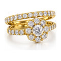 Floral Halo Round Bridal Ring Set, 0.50 ct angle view