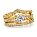 Round Tiara Pavé Bridal Trio Set, 0.63 ct angle view