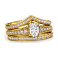 Oval Tiara Pavé Bridal Trio Set, 0.63 ct angle view