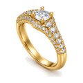 Round Semi Halo Pavé Engagement Ring, 0.50 ct angle view