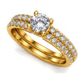 Round Open Gallery Pavé Engagement Ring, 0.63 ct angle view