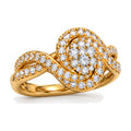 Oval Cluster Swirl Engagement Ring, 1.00 ct TW angle view