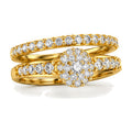Oval Cluster Swirl Motif Bridal Ring Set, 0.75 ct TW angle view