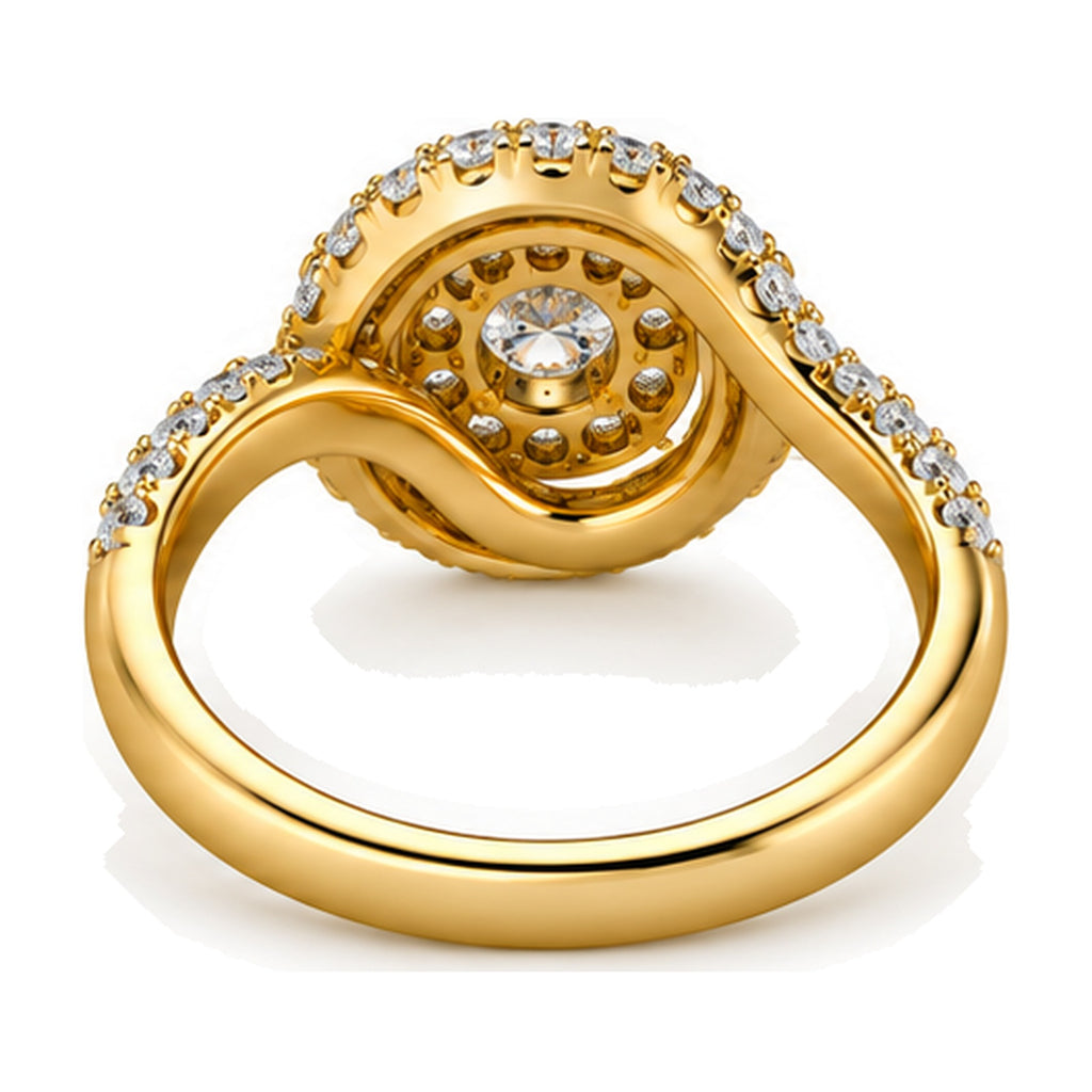Round Cluster Imperial Swirl Engagement Ring, 1.50 ct TW back view