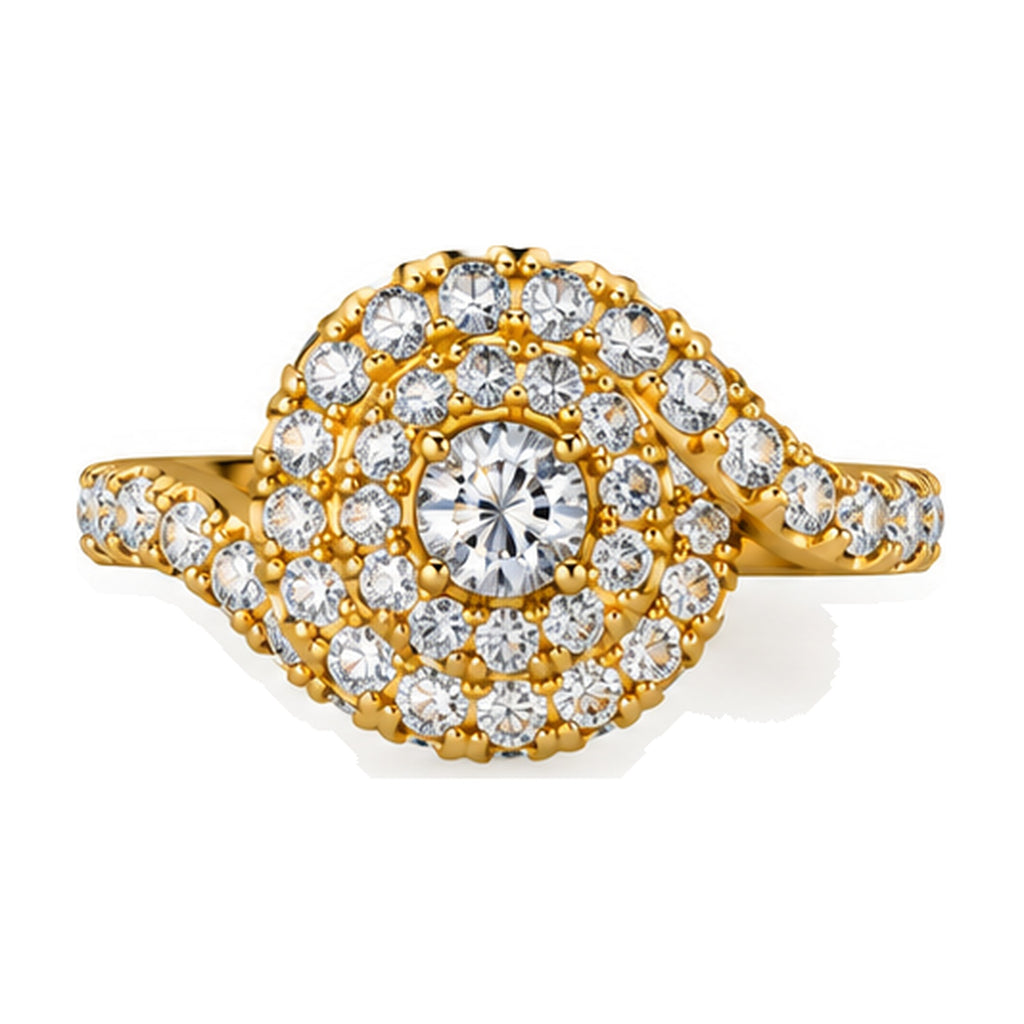 Round Cluster Imperial Swirl Engagement Ring, 1.50 ct TW front view