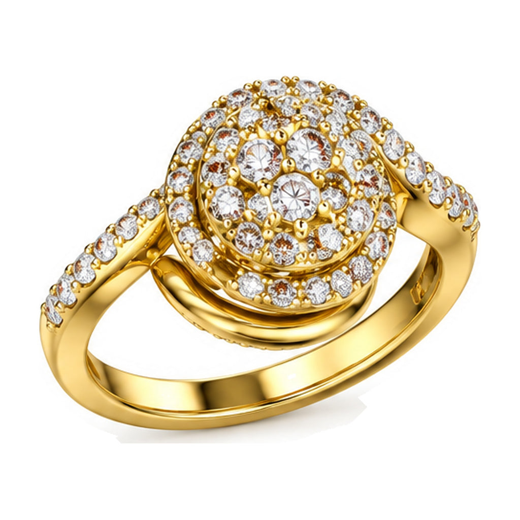 Oval Cluster Imperial Swirl Engagement Ring, 1.50 ct TW angle view