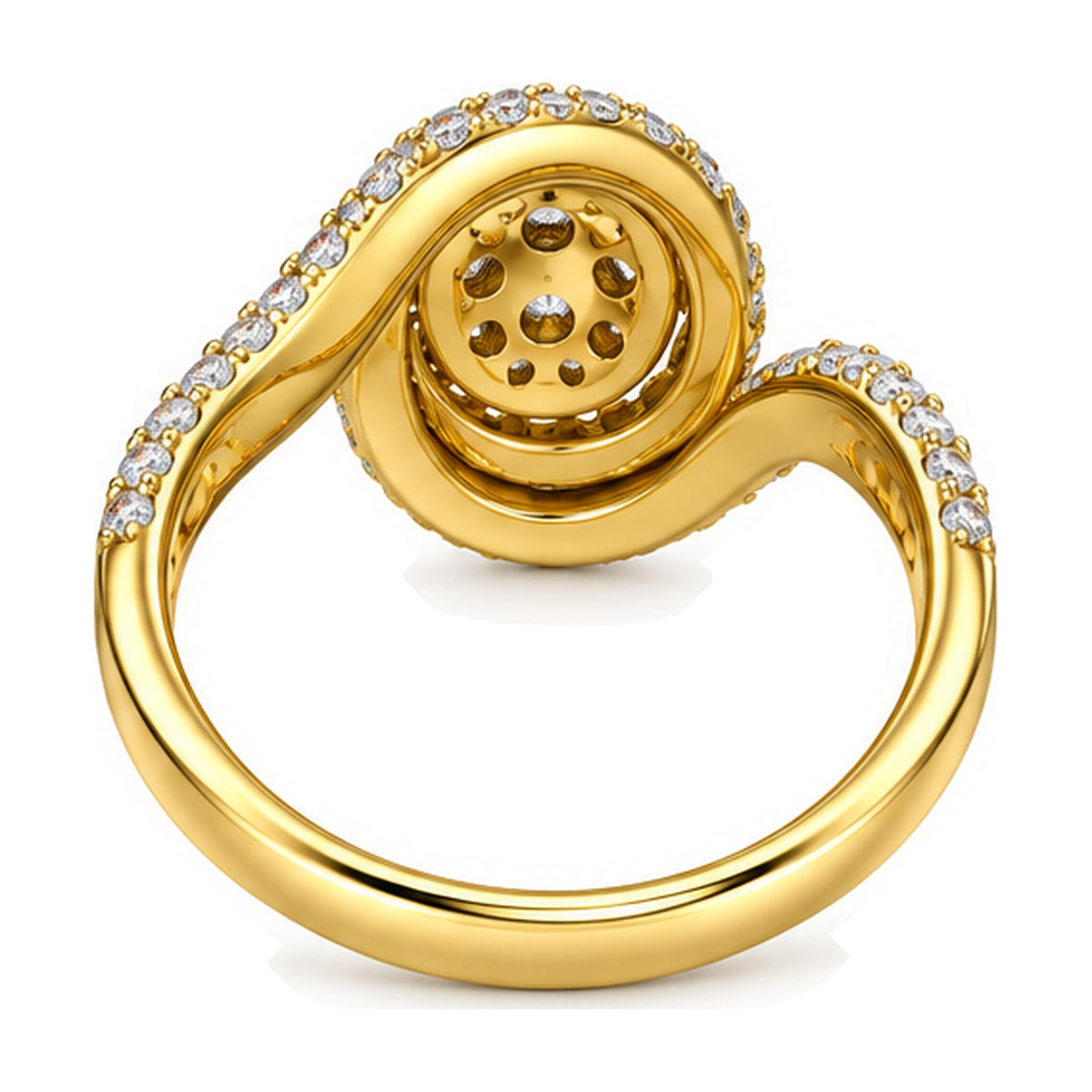 Oval Cluster Imperial Swirl Engagement Ring, 1.50 ct TW back view