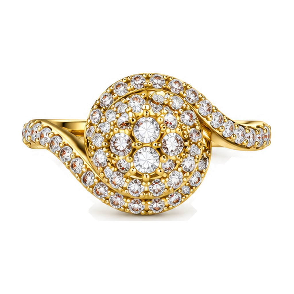 Oval Cluster Imperial Swirl Engagement Ring, 1.50 ct TW front view