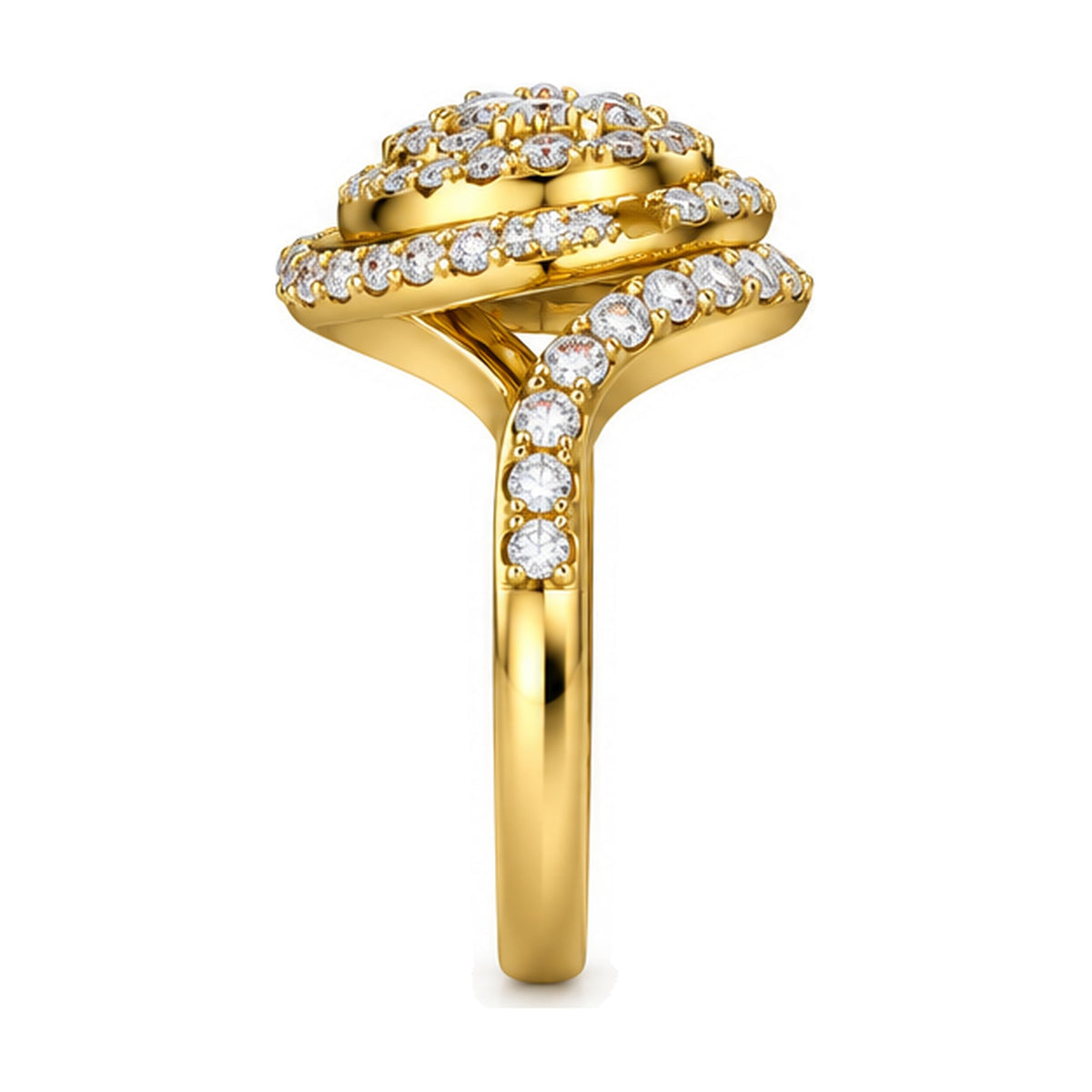 Oval Cluster Imperial Swirl Engagement Ring, 1.50 ct TW side view