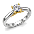 Round Solitaire Crossover Prong Engagement Ring, 1.00 ct angle view