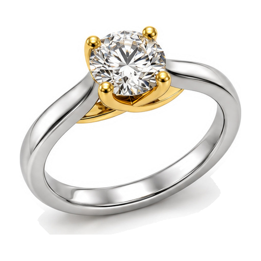 Round Solitaire Crossover Prong Engagement Ring, 2.00 ct angle view