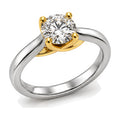 Round Solitaire Crossover Prong Engagement Ring, 2.00 ct angle view