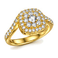 Cushion Cluster Imperial Swirl Engagement Ring, 1.50 ct TW angle view