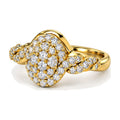 Oval Cluster Imperial Twist Shank Engagement Ring, 1.50 ct TW angle view