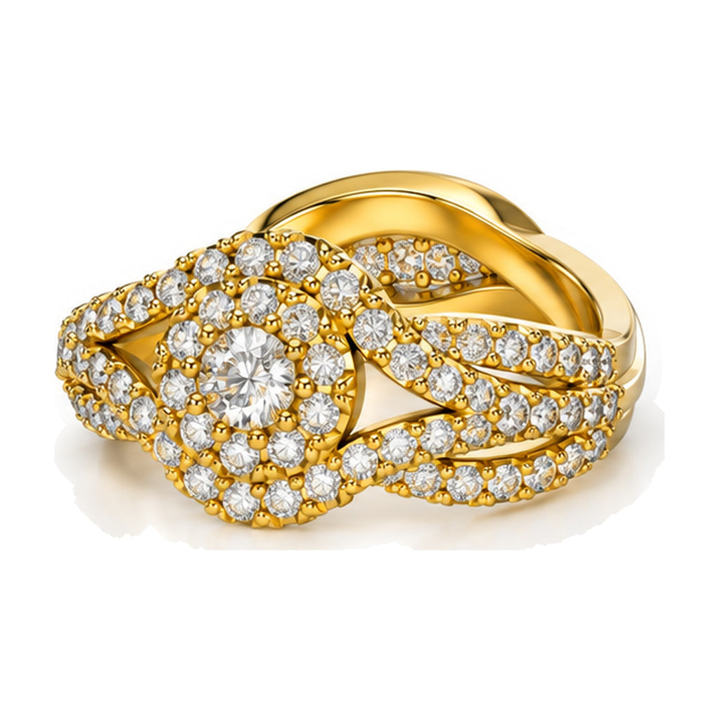 Round Cluster Imperial Split Shank Engagement Ring, 1.50 ct TW angle view