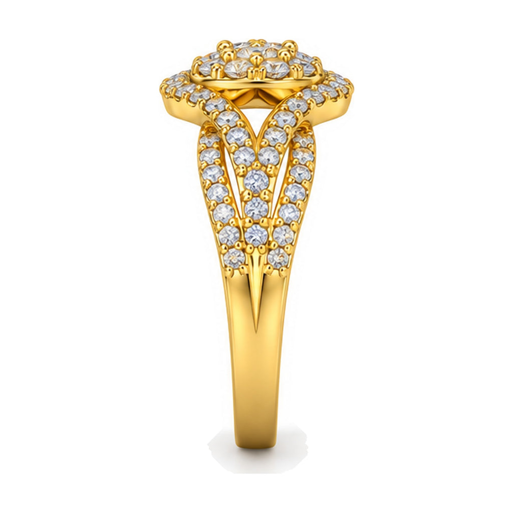 Oval Cluster Imperial Split Shank Engagement Ring, 1.50 ct TW side view