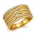 Multi-Row Crossover Pavé Wide Band Ring, 0.30 ct angle view