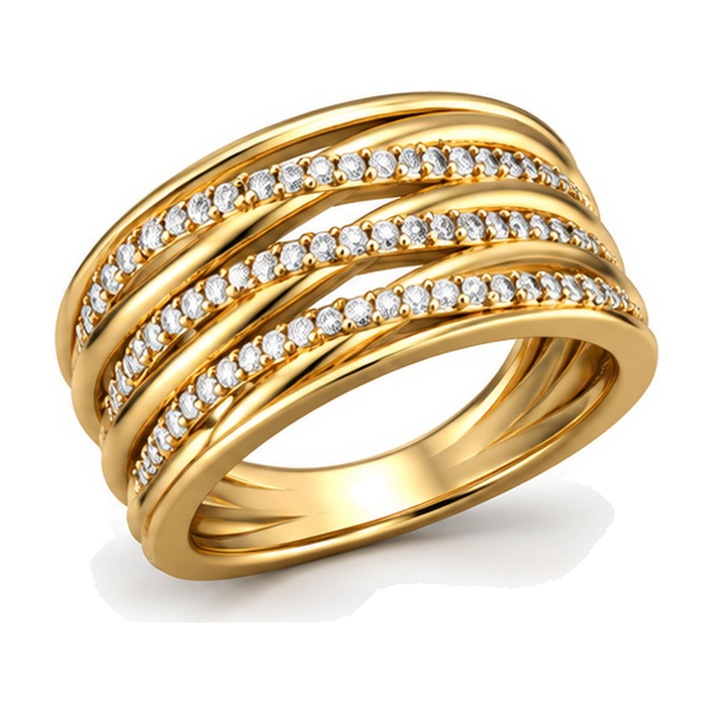 Multi-Row Crossover Milgrain Wide Band Ring, 0.21 ct angle view
