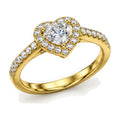 Heart Halo Pavé Engagement Ring, 1.26 ct TW angle view