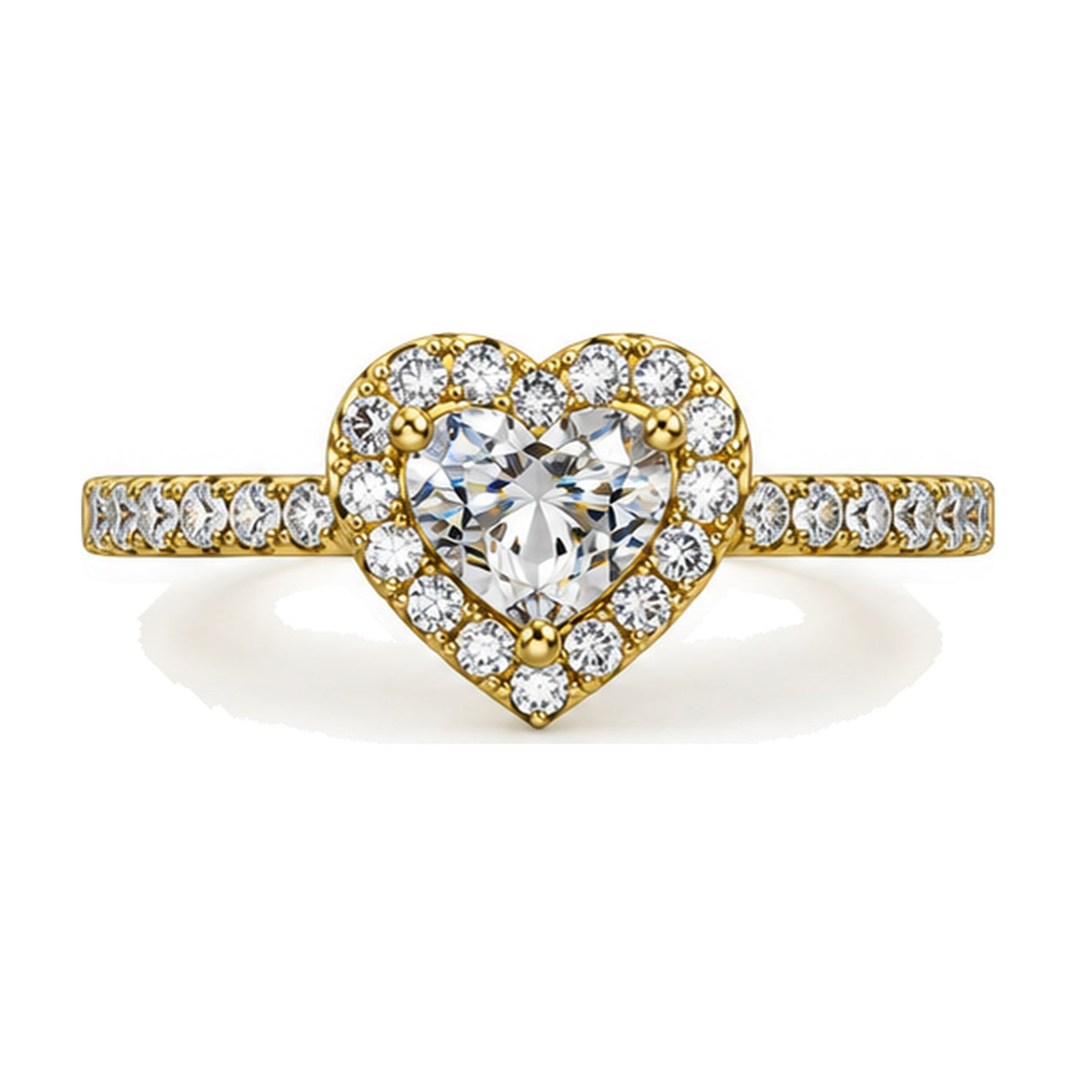 Heart Halo Pavé Engagement Ring, 1.26 ct TW front view