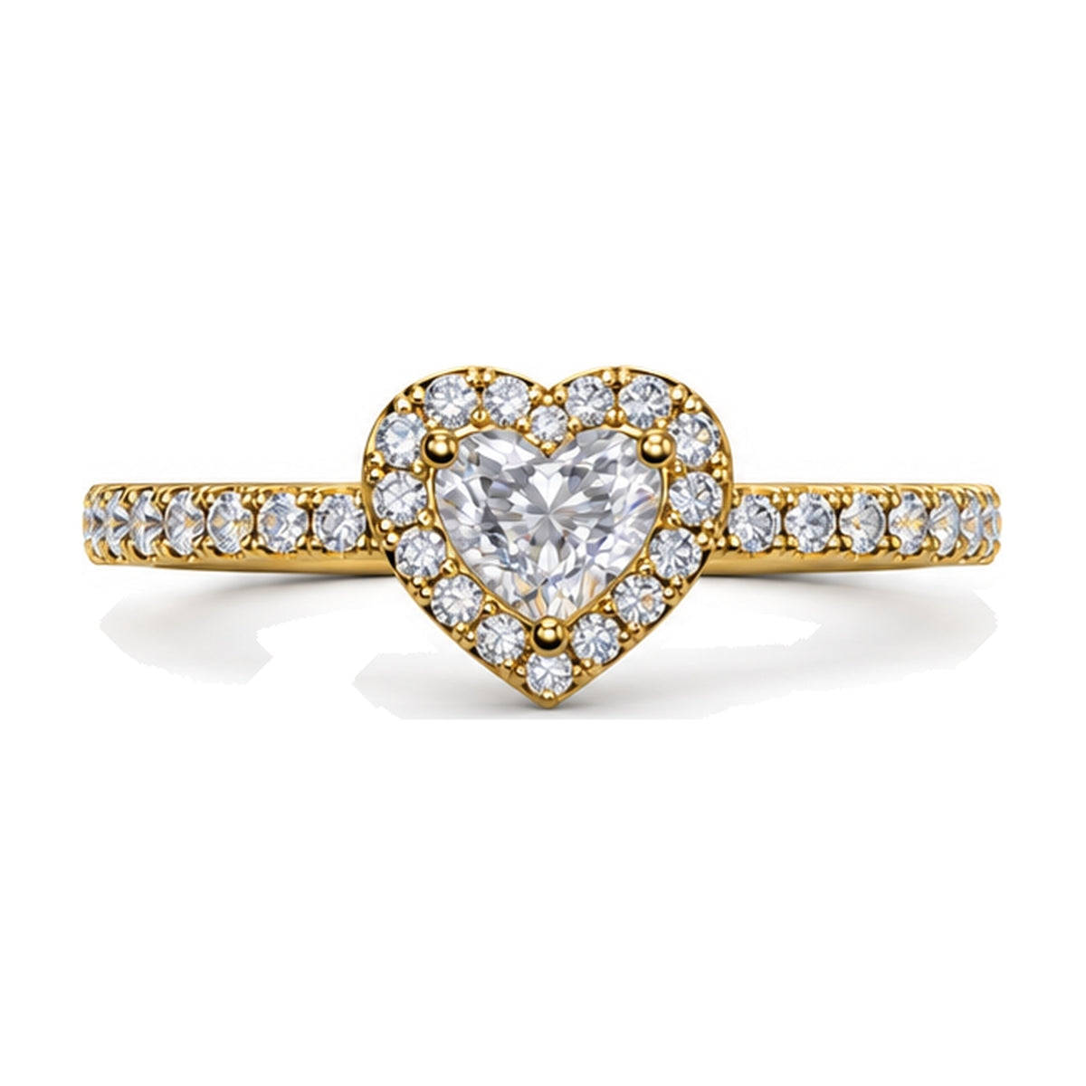 Heart Halo Pavé Engagement Ring, 1.00 ct TW front view