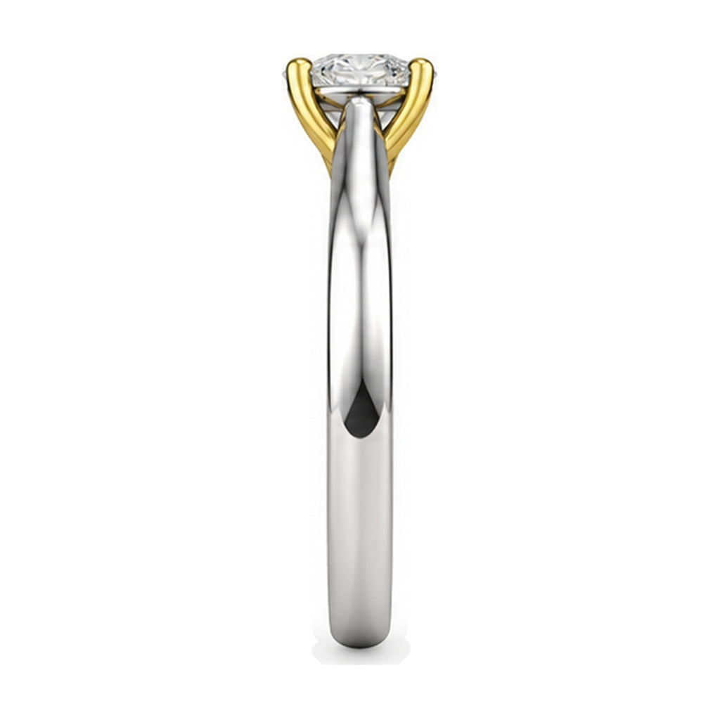 Oval Solitaire Crossover Prong Engagement Ring, 1.00 ct side view