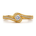 Round solitaire bypass twist engagement ring top view