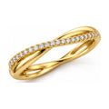 Crossover twist pave band angled view