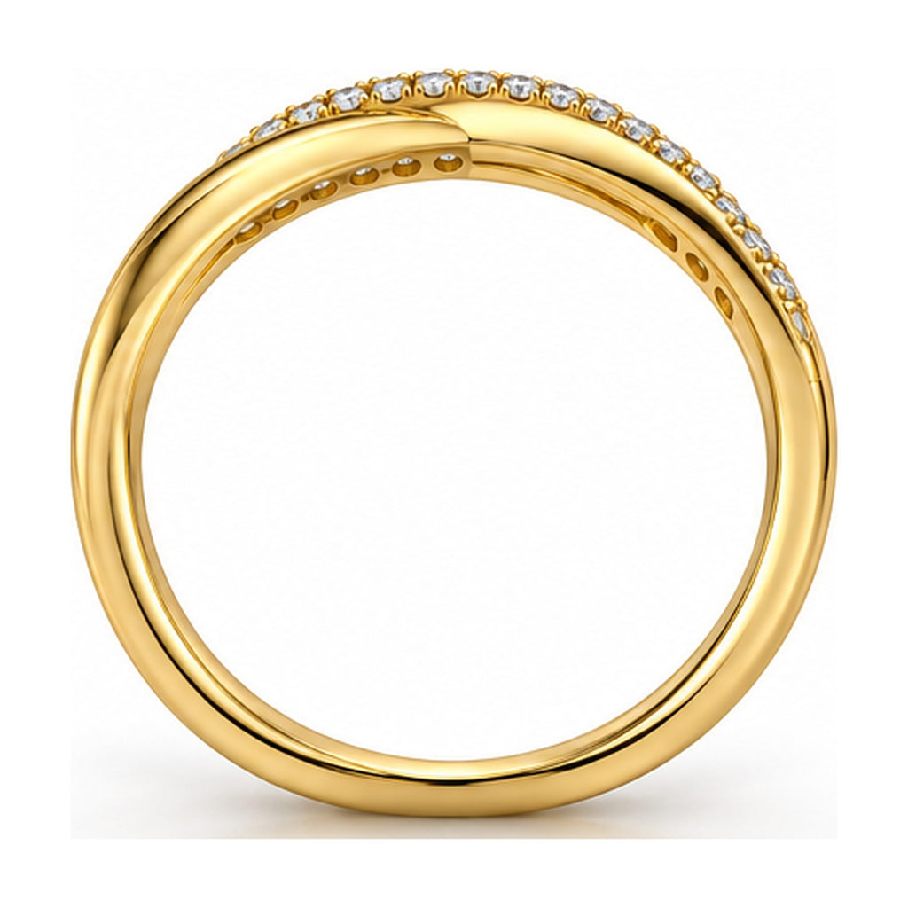 Crossover twist pave band back view