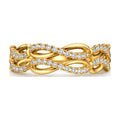Braided infinity pave band top view